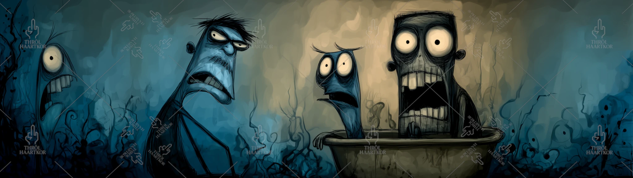 Unexpected Visitor - 32:9 - Four men caught in a rather strange scene