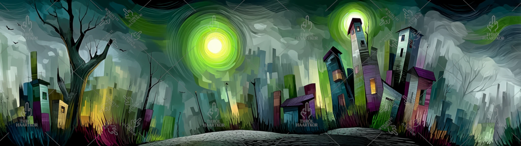 Urban Planning Under Acid - 32:9 - A city seen under the influence of acid