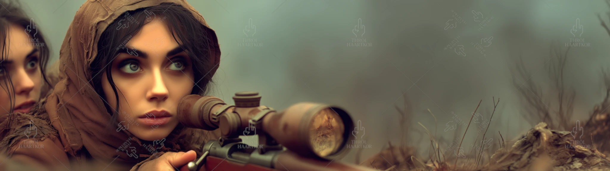 Hold On Until After - A mother with a sniper rifle protects her daughter