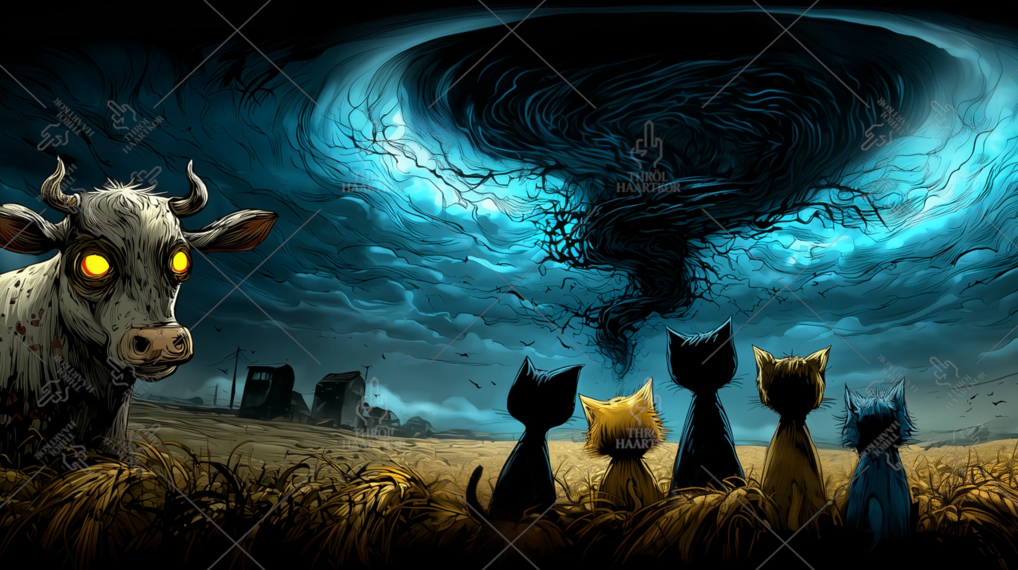 Cats' Sabbath - 16:9 - Five cats and a cow cause the apocalypse