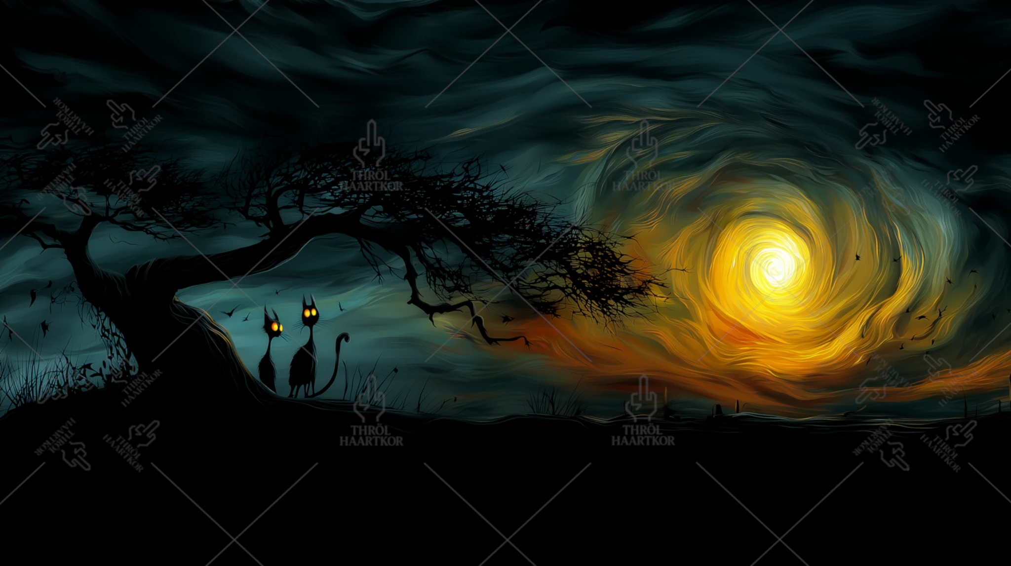 Cats in a trance - 16:9