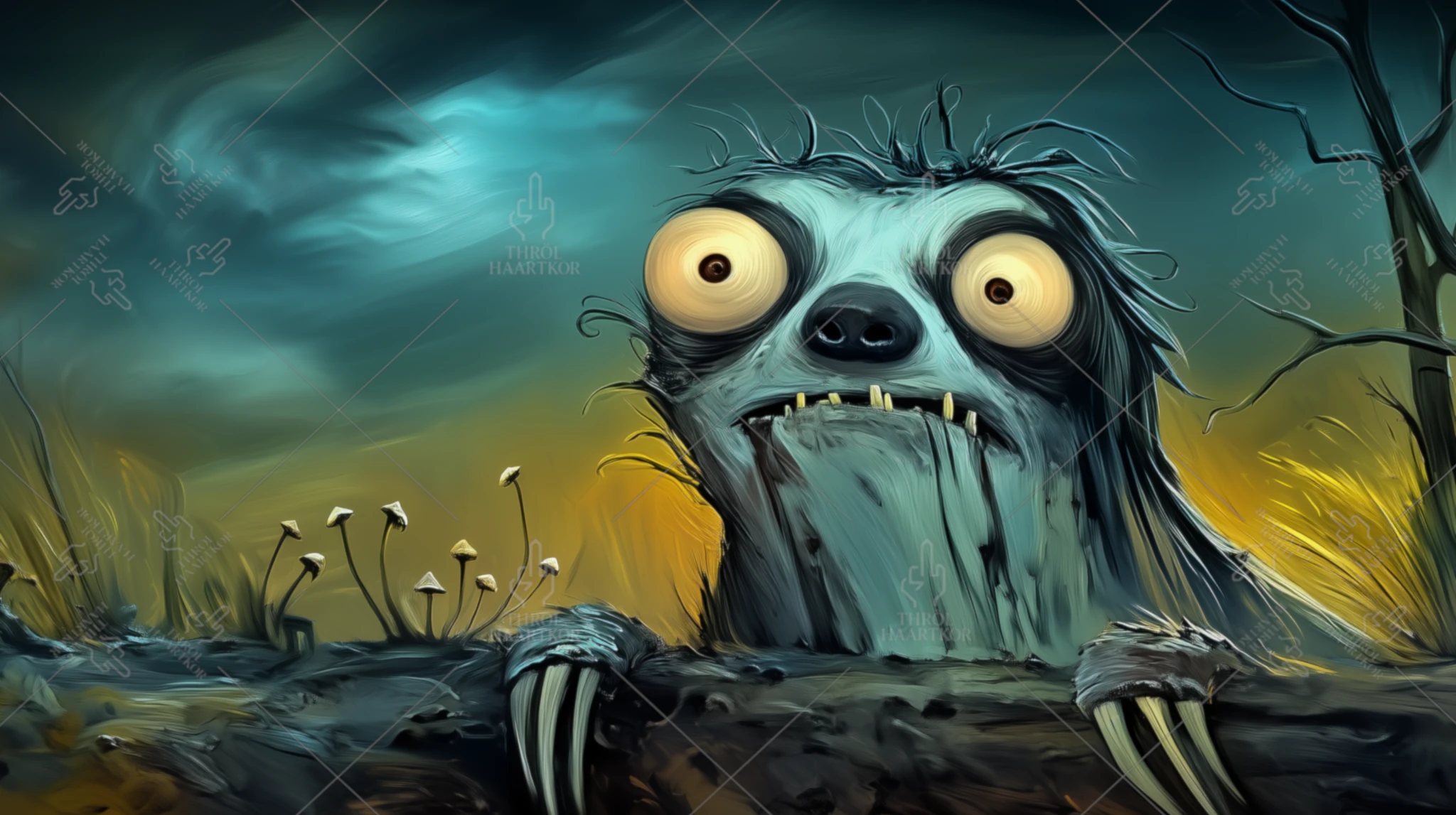 The One Who Walks With Me - 16:9 - My spirit animal, a sloth completely stoned on mushrooms