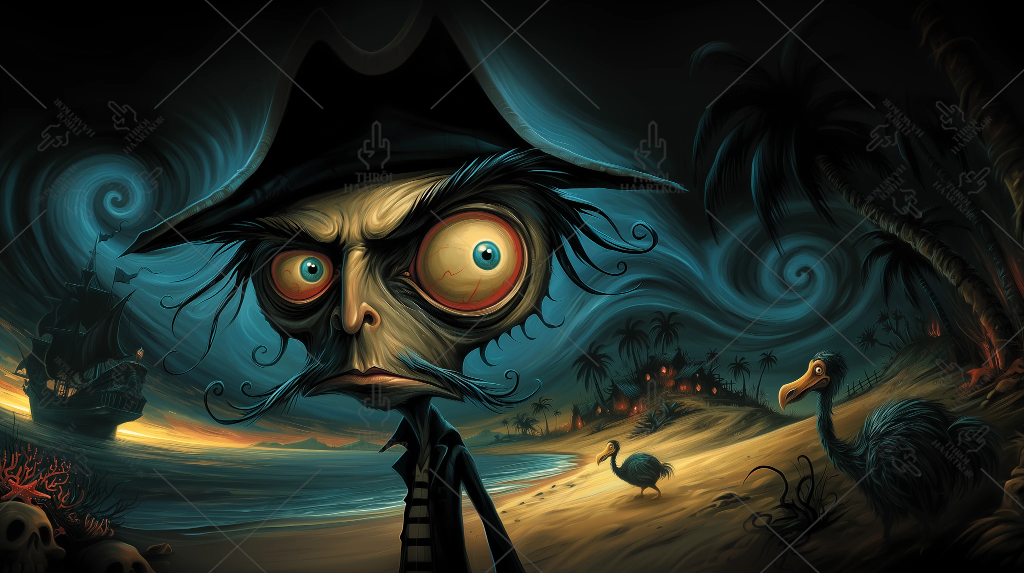 Azure Dinner - 16:9 - Pirate wallpaper inspired by the video game Windrose.