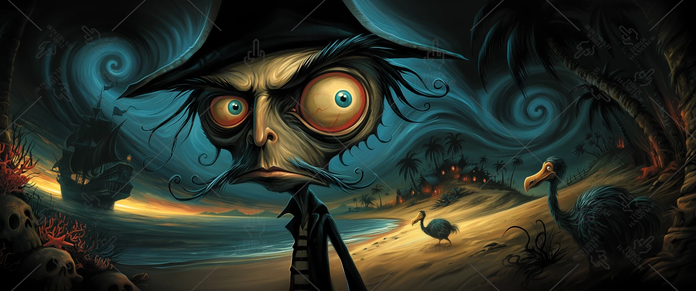 Azure Dinner - 21:9 - Pirate wallpaper inspired by the video game Windrose.