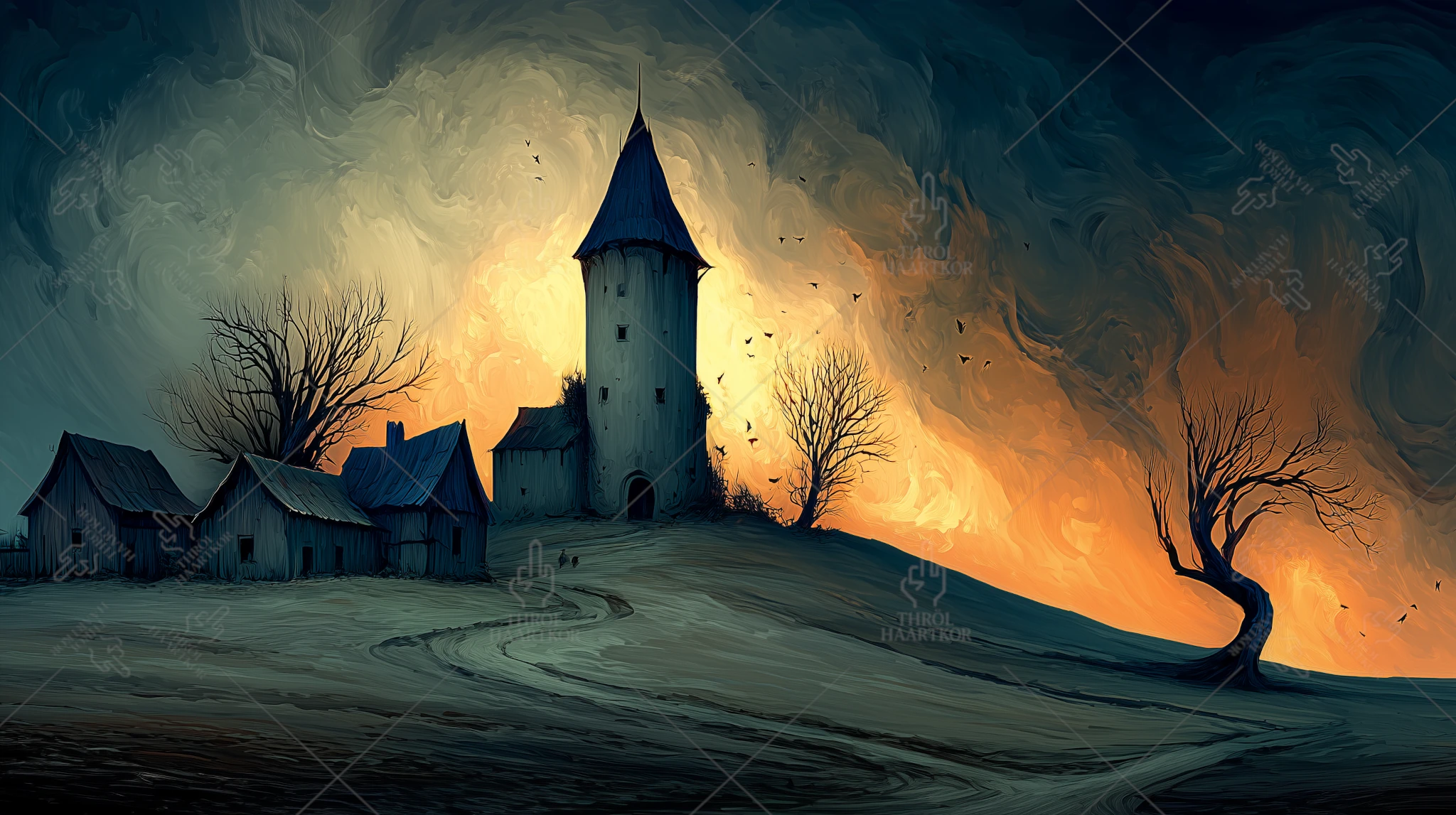 Dancing Tree - 16:9 - A tree probably happy to be alone.