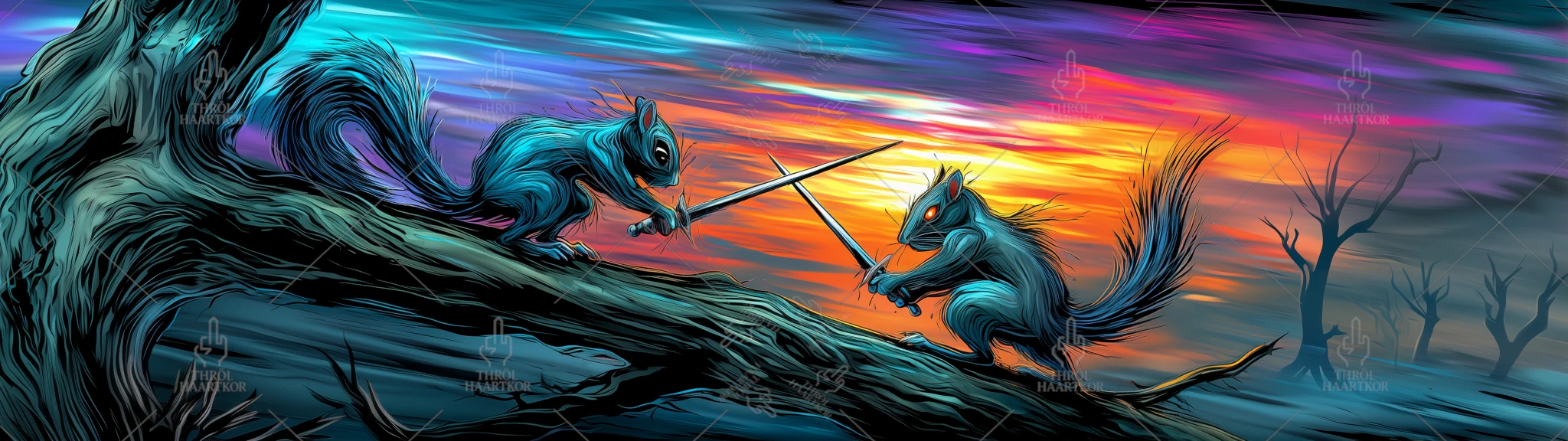 Duel at the Summit - 32:9 - A duel at the summit for a pile of hazelnuts.