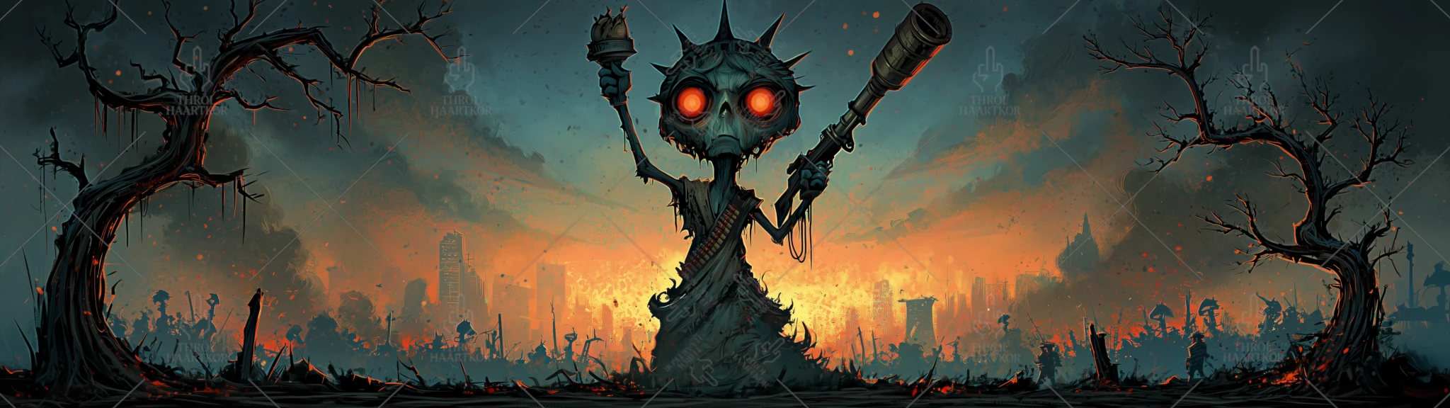 Freedom Regained - 32:9 - The Statue of Liberty has finally taken matters into her own hands.