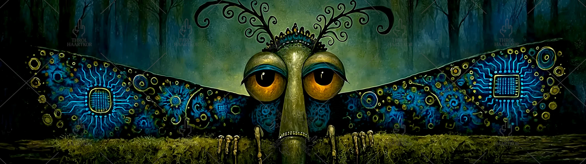 Under the Mask - 32:9 - A brilliant butterfly, but jaded by life.